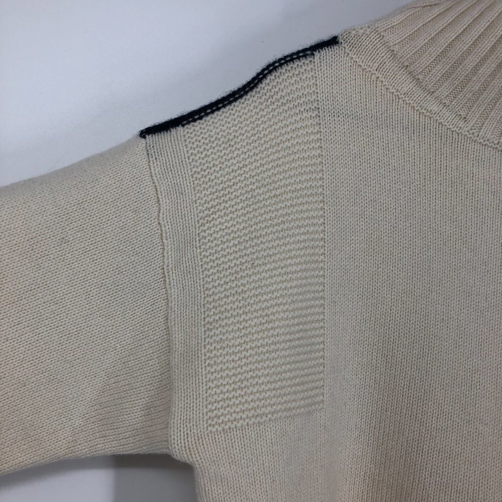 rag & bone White and Navy Funnel Neck Colorblock Sweater - Picture 8 of 16
